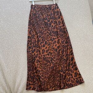 a new day Brown and Black Leopard Print Maxi Skirt